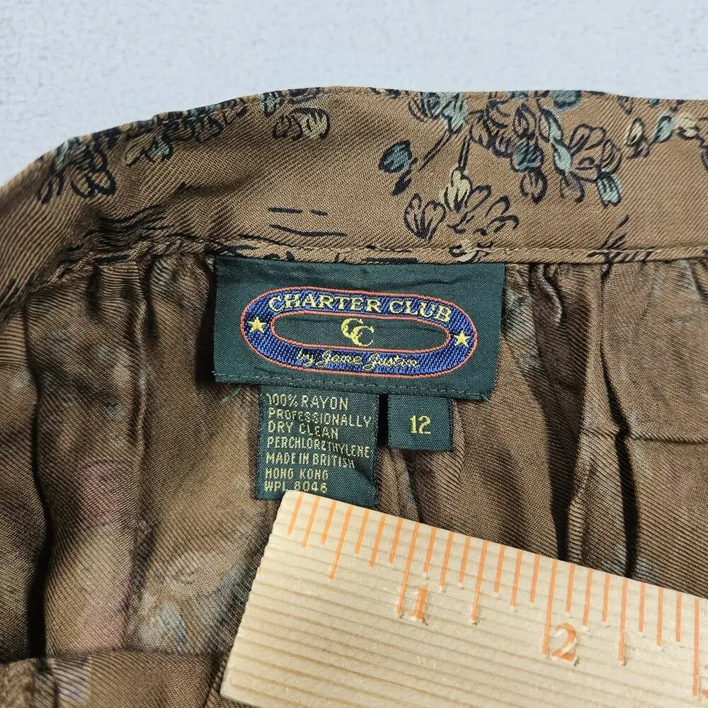 Vintage Charter Club Jame Justin Midi Skirt Women 12 Equestrian Western Prairie